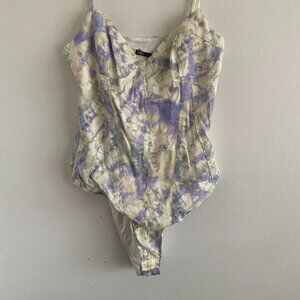 Zara Bustier Bodysuit x2 (Tie Dye Green/Purple and White)